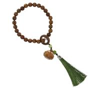 VALICLUD Wooden Beaded Rosary Bracelet Lotus Sachet Handmade Chinese Style Prayer Beads Wrist Chain for Men Women Tassel