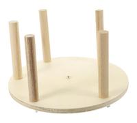 VALICLUD Wooden Bird Wheel for Parrots and Small Pets with Rotating Stand, Adventuring and Exploring Feature, Khaki Colour, Bird Accessory for Cage Play and Exercise