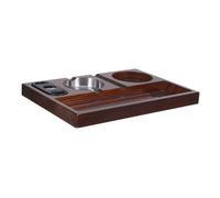 VALICLUD Wooden Cigar Ashtray Coaster with Secure Cigarette Slot Versatile Whiskey Glass Tray for Indoor Outdoor Use Stylish Father's Day Accessory for Home Office Patio