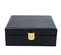 VALICLUD Wooden Cigar Humidor Box with Flip-top Lid, Portable Cigar Packaging Container 17x15x6.5cm, Faux Crocodile Texture, Travel Storage for Smokers and Collectors