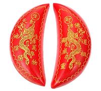 VALICLUD Wooden Crescent Divination Cups with Pattern Taoist Buddhist Feng Shui Holy Grail Compact Lightweight Sacred Ornament for Rituals and Spiritual Use