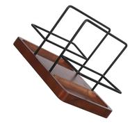 VALICLUD Wooden Desk Tissue Box Holder with Salt and Pepper Tray, 2-in-1 Vertical Napkin and Condiment Caddy for Kitchen Countertop, Freestanding Paper Towel Napkin Organizer for Coffee Bar