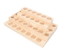 VALICLUD Wooden Essential Oil Display Box 4-Layer 30-Slot Pine Storage Case 29x17.5x8cm Desktop Organizer for Aromatherapy Bottles and Travel Storage