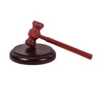 VALICLUD Wooden Judge Gavel Set with Base, Comfortable Grip and Sturdy Solid Wood Hammer for Auction, Lawyer, Home or Collection Use, Retro-Style Vintage Design