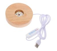 VALICLUD Wooden LED Light Display Base with Stable Round Pedestal for Ball Lamps DIY Night Light Stand Rubberwood Table Lamp Base for Home Decor and Craft Projects