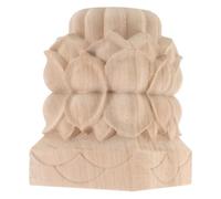 VALICLUD Wooden Lotus Fence Post Finial Round Platform Base, Sturdy and Stable Integration Stair Post End for Home Renovation and Buddhist Altar Decoration, Traditional Antique Style