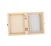 VALICLUD Wooden Microscope Slide Storage Box with Slots Plated Lock Specimen Case for Standard Biological Slides Portable Holder for Lab and Teaching Use