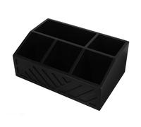 VALICLUD Wooden Multi-Compartment Coffee Bar Organizer Box Tea Bag and Sugar Packet Storage Case Paper Cup and Straw Holder for Home Kitchen Countertop Easy-Clean Stylish Condiment Packet