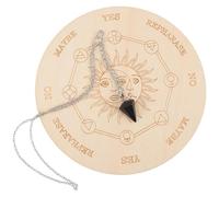 VALICLUD Wooden Pendulum Divination Board Smooth Surface with Yes and No Design Metaphysical Message Board for Pendulum Dowsing Game Prop and Home Decoration