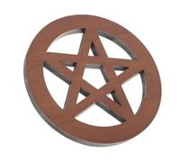 VALICLUD Wooden Pentacle Altar Pendant Cup Coaster with Star Pattern Rustic Wiccan Altar Decor for Ritual Supplies Versatile Wooden Ornament for Home Garden Kitchen Living Room Use