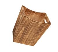VALICLUD Wooden Trash Can with Handles Scandinavian Style Minimalist Wastebasket for Bedroom Office Kitchen Compact Farmhouse Laundry Basket Natural Wood Design