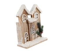 VALICLUD Wooden Xmas House Decor Glowing Snow Scene Christmas Party Ornament for Home Office Garden Creative Background Prop for Festive Memories