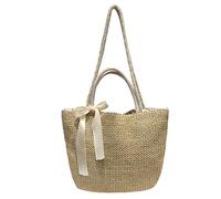 VALICLUD Woven Bag Summer Beach Handbag Large Straw Tote Bag Women Weave Shoulder Bag with Bow Knot for Women Girls Beach Party Shopping