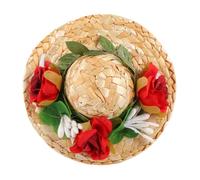 VALICLUD Woven Flower Hat XS for Small Dogs Cats Rabbits Decorative Rose Flower Cap Lightweight Summer Headwear