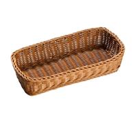VALICLUD Woven Plastic Cutlery Organizer Basket Utensil Storage Box for Kitchen and Restaurant Compact Holder for Forks Spoons and Seasoning Jars