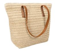 VALICLUD Woven Tote Bag Lightweight Breathable Summer Beach Bag for Women with Large Capacity Spacious Interior Versatile Single Shoulder Design for Vacation Work Everyday Use