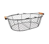 VALICLUD Wrought Iron Fireplace Log Basket with Handles Indoor Firewood and Coal Storage Crate Versatile Kitchen Fruit Basket and Countertop Organizer for Household Camping Party Use