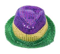 VALICLUD Yellow Green Purple Carnival Sequin Cowboy Hat Halloween Season | Sparkling Cotton Fabric Headwear, Retro Disco Style, for Costume Parties, Celebrations, Dress-up and Adults