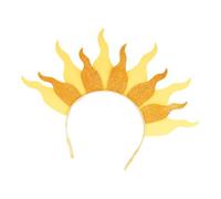 VALICLUD Yellow Sparkly Sunburst Headband, Non-woven Fabric Material with Glitter Shine, Prevents Marks and Versatile Style Adaptation, for Weddings and Photo