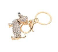 VALICLUD Zinc Alloy Keychain Dachshund Charm Keyring Crystal Rhinestones Fashion Accessory for Women Design