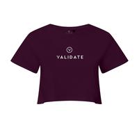 Validate Limitless Crop Top In Burgundy Burgundy L