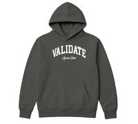 Validate Team Sports Oversized Hoodie In Charcoal Charcoal