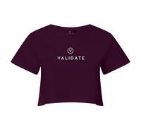 Validate Women's Limitless Crop Top in Burgundy | Size: Large Validate Burgundy L