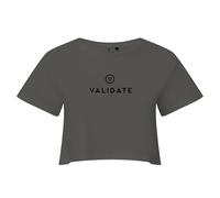 Validate Women's Limitless Crop Top in Charcoal | Size: Large Validate Charcoal L