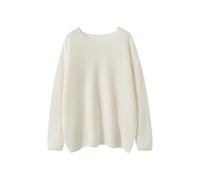 Valin Women 95% Cashmere Jumper Off-White Crewneck Knitted Jumper Long Sleeve Relaxed Cashmere Wool Thin Solid Color Ladies Sweater,UK One Size,YD24204