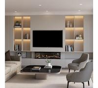 Valine Fires 50" 3 Sided Panoramic Media Wall Electric Fireplace