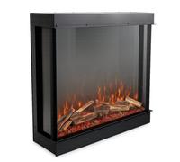 Valine Fires Media Wall Electric Fireplace 28"/70Cm, 1/2/3-Sided Panoramic Electric Fire, Wall Mounted, Led Flame, App Control