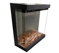 Valine Fires Panoramic Media Wall Electric Fireplace 7003Dp 1/2/3-Sided 28"/70Cm, Led Flame, Wifi App Control, Real Logs