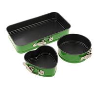VALINK 3Pcs/Set Cake Tins,Non Stick Cake Pan,Removable Bottom Cake Baking Tray,Springform Cheesecake Cupcake Baking MoldS,Heart Round Square Bake Tray Bakeware Pan,Kitchen Craft Baking Supplies