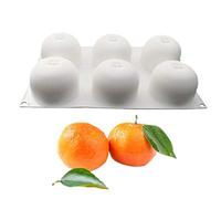 VALINK 6 Holes Orange/Carambola Silicone Mousse Cake Mold,Baking Cake Dessert Fondant Mould, Fruit Silicone Bakeware, Chocolates Pastry Pan,Round Baking Tray, Cake Baking Pan Decorating Tool (Orange)