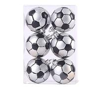 VALINK 6 Pcs Sports Balls Themed Christmas Tree Ornaments - 6cm Baubles Set With Baseball, Football, Basketball, Rugby Pendants