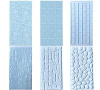 VALINK 6 Piece DIY Chocolate Icing Sugar Texture Emboss Baking Mold,Gum Paste Making Template Silicone Impression Mat,Fondant Cake Decoration Tree Bark Lace Mat Bakeware Mould