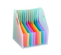 VALINK Accordion Folder, Rainbow Vertical File Folder Rack A4s Size Organ Package Large Capacity for Student Teacher File Shelf Storage Supplies