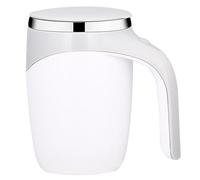 VALINK Automatic Magnetic Stirring Coffee Mug, USB Rechargeable Self Stirring Mug 380ml Stainless Steel Electric Mixing Cup for Coffee, Tea, Milk White