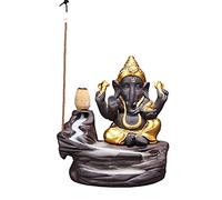 VALINK Backflow Incense Burner, Creative Ganesha Incense Waterfall Incense Holder Desktop Ornament Backflow Waterfall Decor Aromatherapy Ornamental Gift