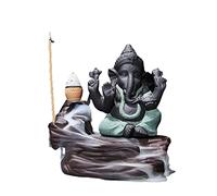 VALINK Backflow Incense Burner, Creative Ganesha Incense Waterfall Incense Holder Desktop Ornament Backflow Waterfall Decor Aromatherapy Ornamental Gift