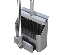 VALINK Broom Dustpan Set, 3-in-1 Dustpan, Broom, And Floor Brush,Windproof Vertical Long-Handled Cleaning Kit for Home Kitchen Room 1.24m