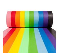 VALINK Coloured Tape,10 Pcs Rainbow Sticky Paper,Decorative Writable Colored Masking Tape for Arts & Crafts, Labeling or Coding,Art Supplies Tape for Kids~20m