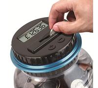 VALINK Digital Piggy Bank Coin Savings Counter LCD Counting Money Jar Change Bottle, Transparent Clear Coins Automatic Counting Money Saving Box w/LCD Display