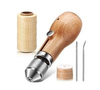 VALINK Leather Sewing Kit Needle and Waxed Thread Leather Sail Canvas Heavy Repair Professional Speedy Stitcher Sewing Awl Tools,with 2 Needles Manual Stitcher