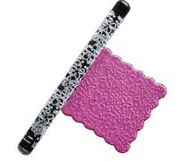 VALINK Non-stick Textured Embossing Rolling Pin Fondant Cake Roller Bakeware Mould Decorating Gum Cake Pastry Tools Acrylic Clear Embossed Rolling Pin, Cookies Noodle Baking Molds