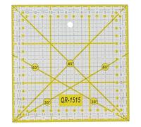 VALINK Quilting Ruler 15x15 Cm with Double Colored Grid Lines for DIY Crafts Quilting, Sewing, Dressmaker Tool
