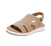 VALINK Sandals Womens Flat, 2022 Women's Soft & Comfortable Sandals,mesh Upper Breathable Sandals Women's Adjustable Cross-strap Beach Sandals
