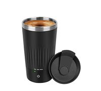 VAlinks Self Stirring Coffee Mug - Stainless Steel Self Mixing Cup with Lid, 400ml/13.5oz Coffee Travel Mugs To Stir Mix Milk, Tea for Women Men Office Car Use, Black