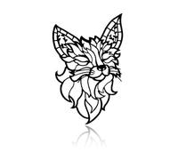 VALINSKY Dreamer Fox Metal Wall Art Personalized Fox Sign Decoration Black Fox Head Metal Wall Art Decor for Office Kitchen Living Room Bedroom Farmhouse Indoor and Outdoor Fox Sign