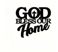 VALINSKY God Bless Our Home Back Metal Wall Decor Christian Wall Art Religious Wall Sign for Living Room Bedroom Bathroom Office Hotel Indoor Outdoor